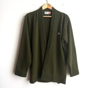 Vintage Monte Carlo Forest Green Wool Ski Cardigan